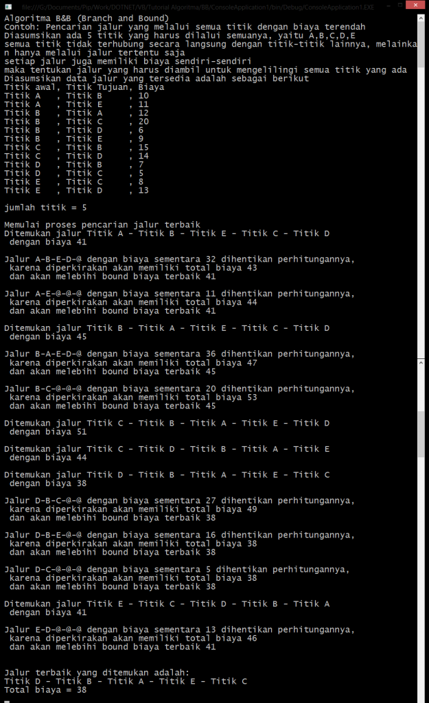 Algoritma B&B (Branch And Bound) - Pip Tools